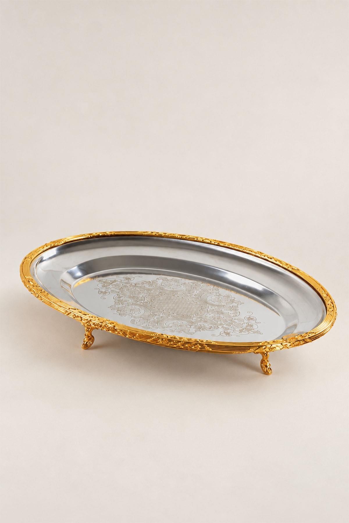 Kessa Altın Detaylı Oval Sunumluk (38 cm)