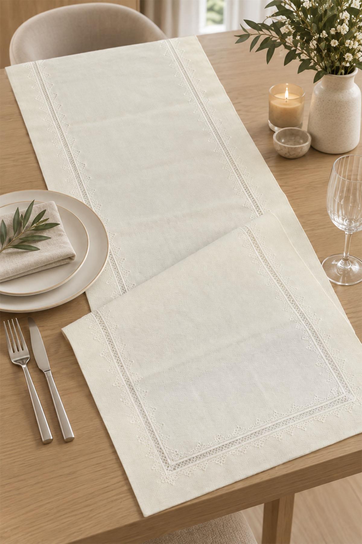 Sena İşlemeli Leke Tutmaz Dertsiz Runner (40 x 140 cm)