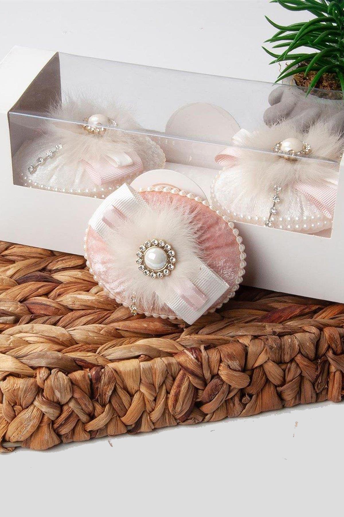 3’lü Plume Tüy İnci Detaylı Dekoratif Kokulu Sabun - Nazik Home - Yuvama Değer!