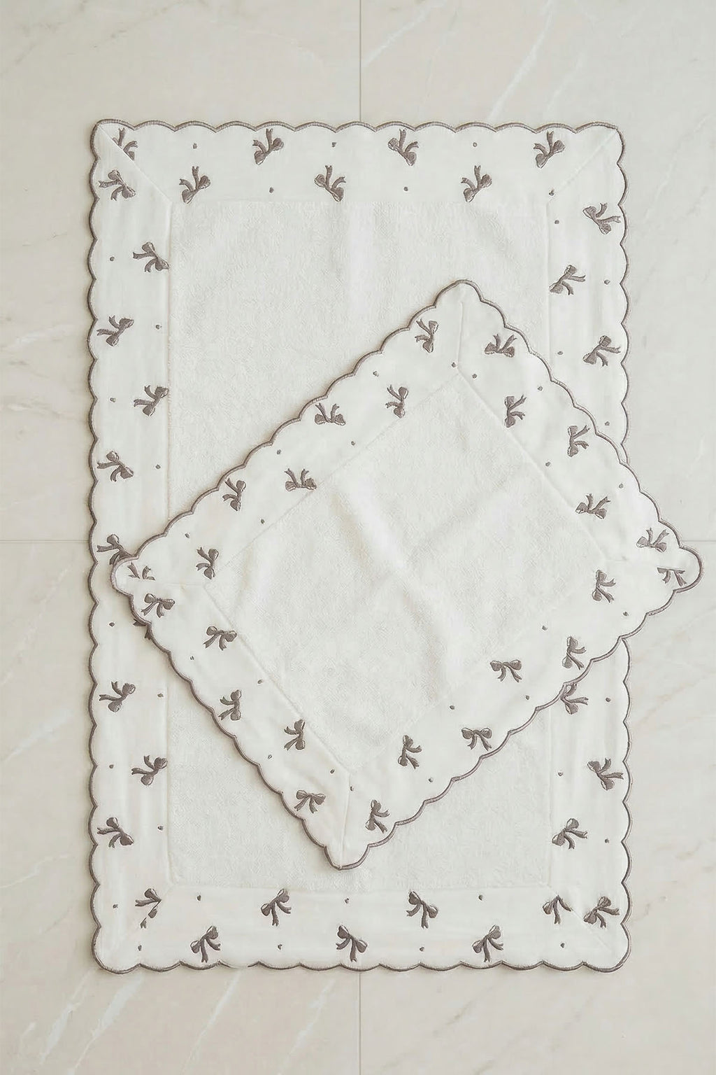 Serena Fiyonk Nakışlı 2'li Paspas Set (60 x 100 cm)