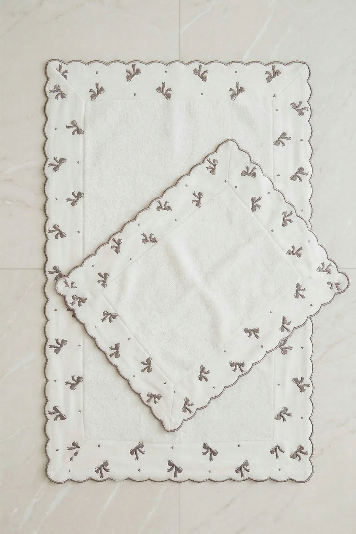 Serena Fiyonk Nakışlı 2'li Paspas Set (60 x 100 cm)