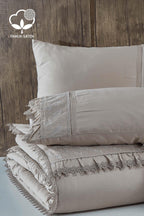 Alina Dantelli Pamuk Saten Çift Kişilik 6 Parça Nevresim Takımı - Nazik Home - Yuvama Değer!