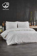 Alina Dantelli Pamuk Saten Çift Kişilik 6 Parça Nevresim Takımı - Nazik Home - Yuvama Değer!