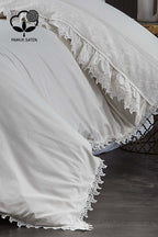 Alina Dantelli Pamuk Saten Çift Kişilik 6 Parça Nevresim Takımı - Nazik Home - Yuvama Değer!