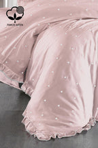 Amore Kalp Nakışlı Pamuk Saten King Size 6 Parça Nevresim Takımı - Nazik Home - Yuvama Değer!