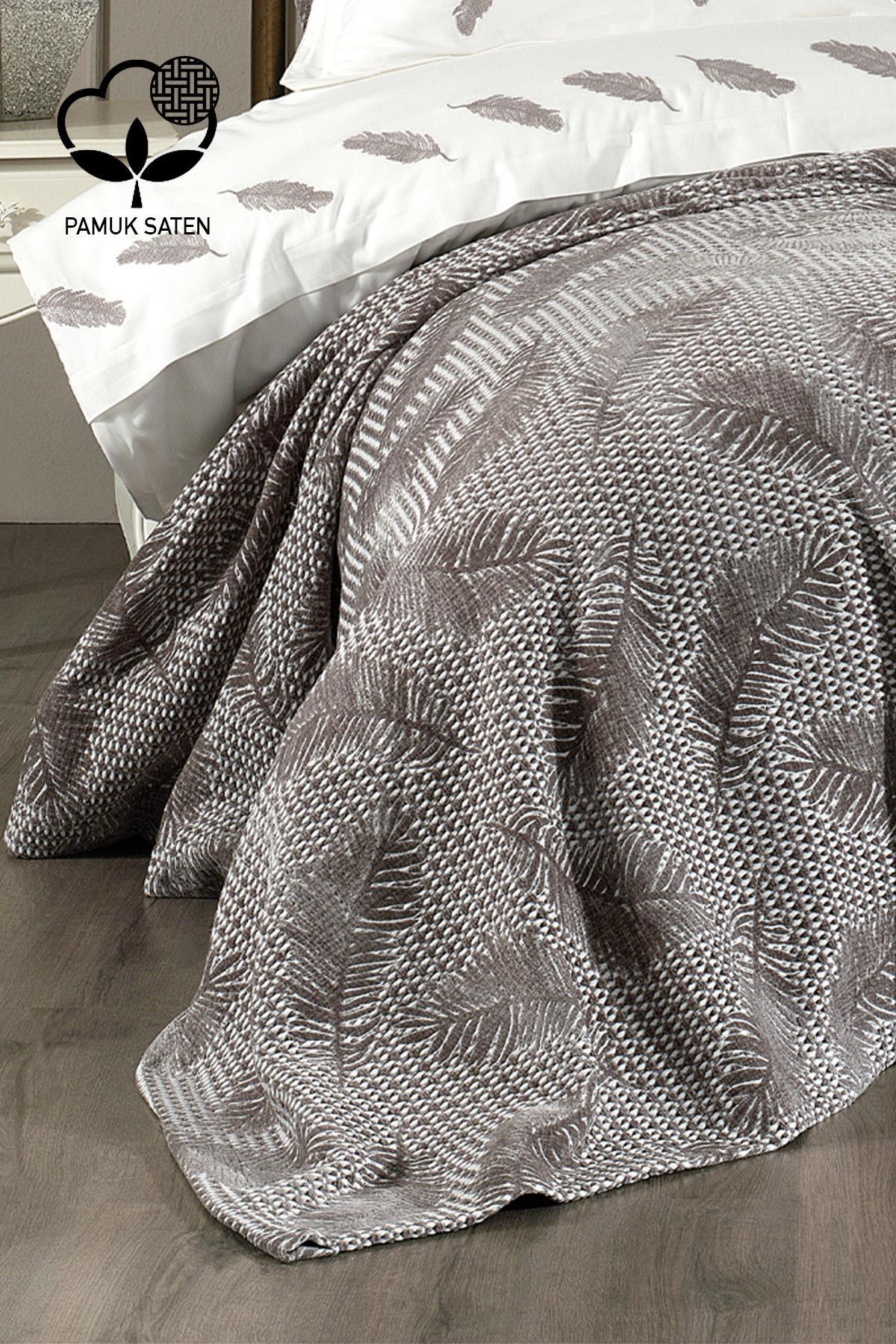 Andera Nakışlı Çift Kişilik 10 Parça Nevresim + Yatak Örtüsü Set - Nazik Home - Yuvama Değer!