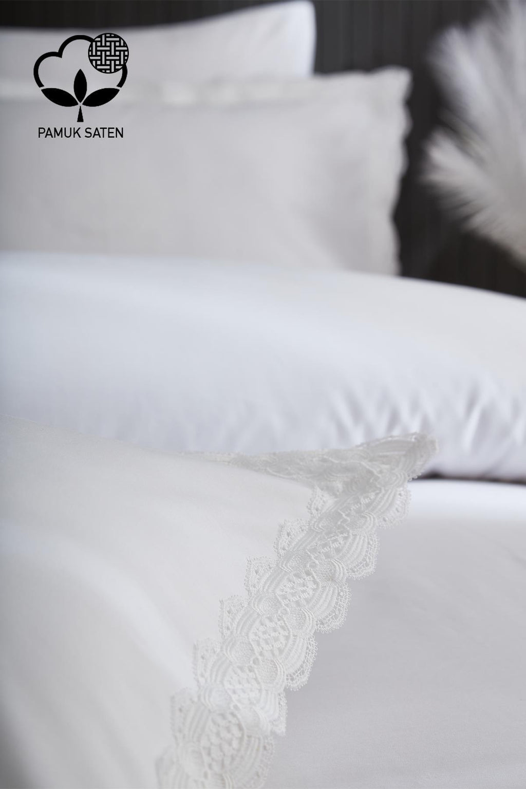 Asel 300 TC Dantelli Pamuk Saten Süper King Size 6 Parça Nevresim Takımı - Nazik Home - Yuvama Değer!