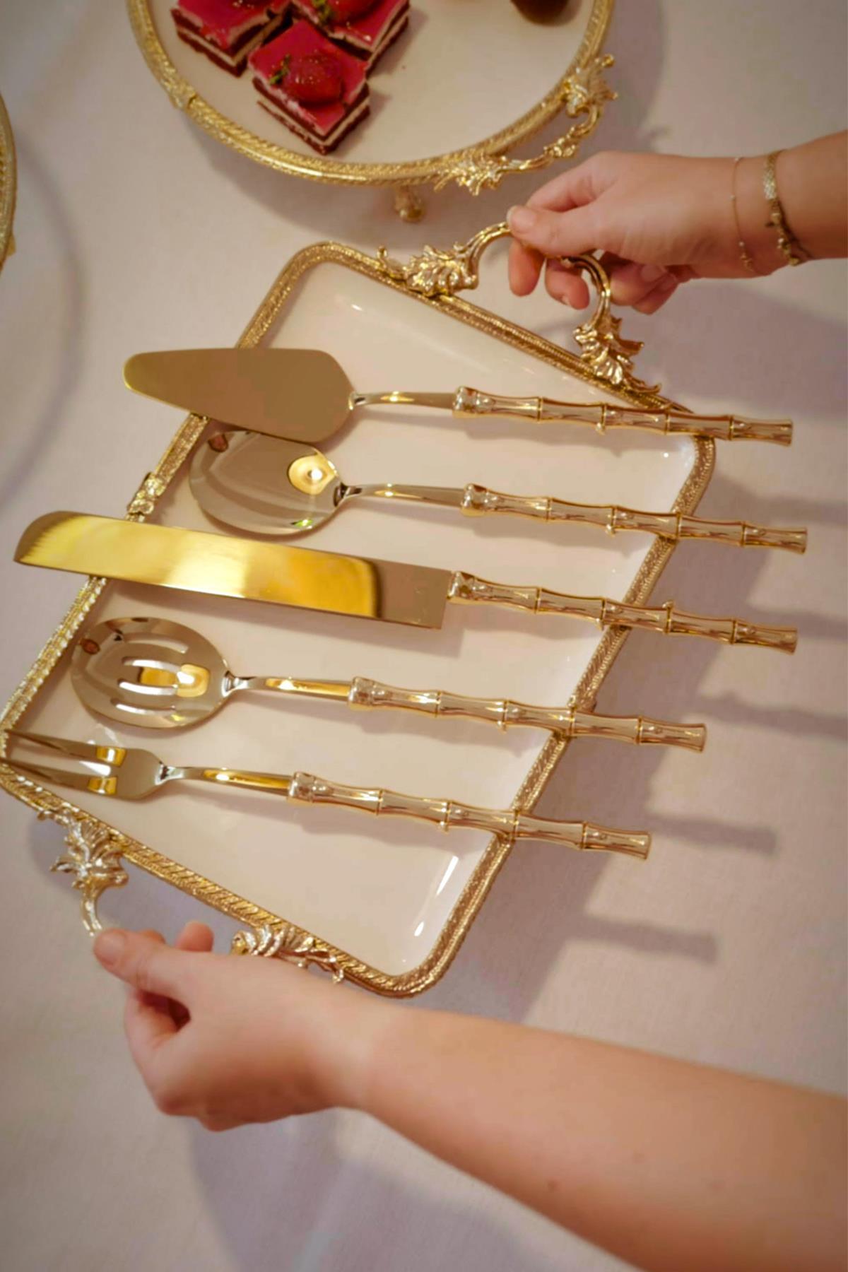 Bamboo Titanyum Servis Seti (5 Parça) - Nazik Home - Yuvama Değer!