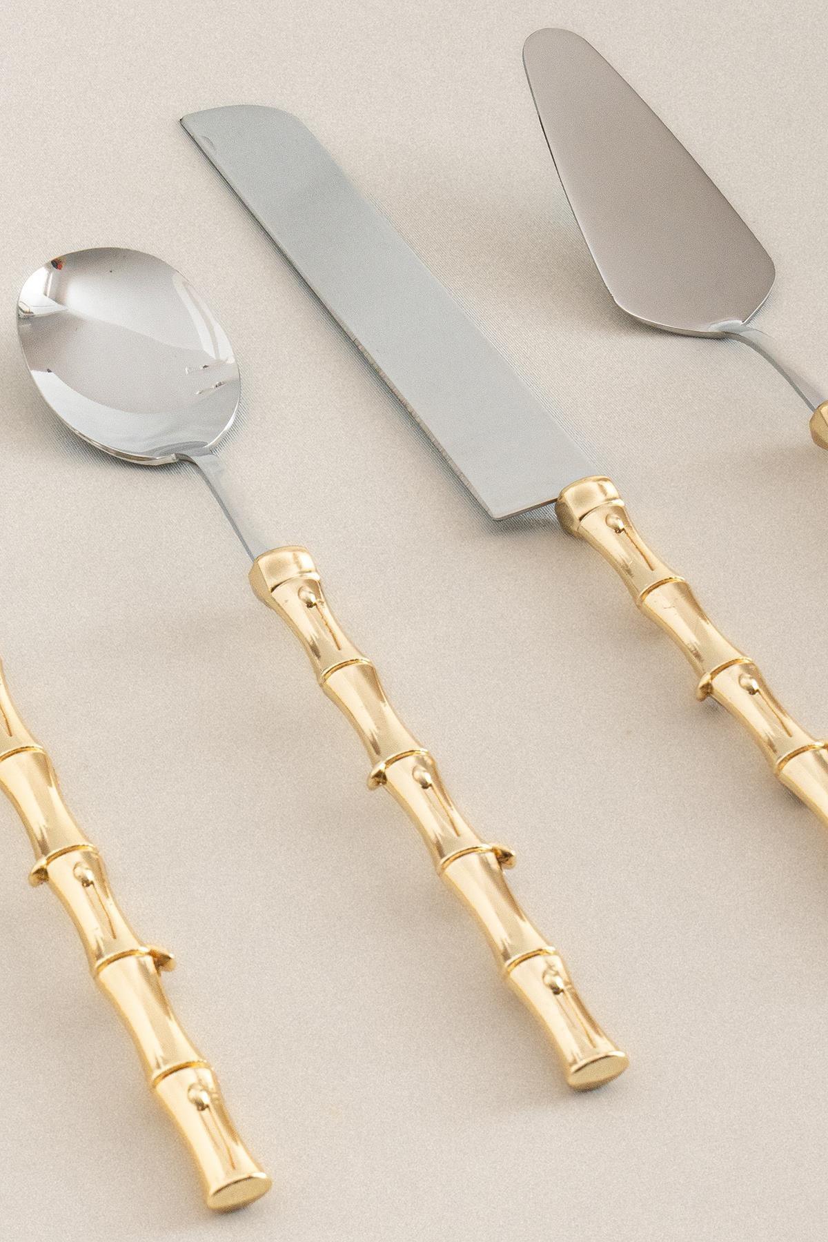 Bamboo Altın Servis Seti (5 Parça) - Nazik Home - Yuvama Değer!