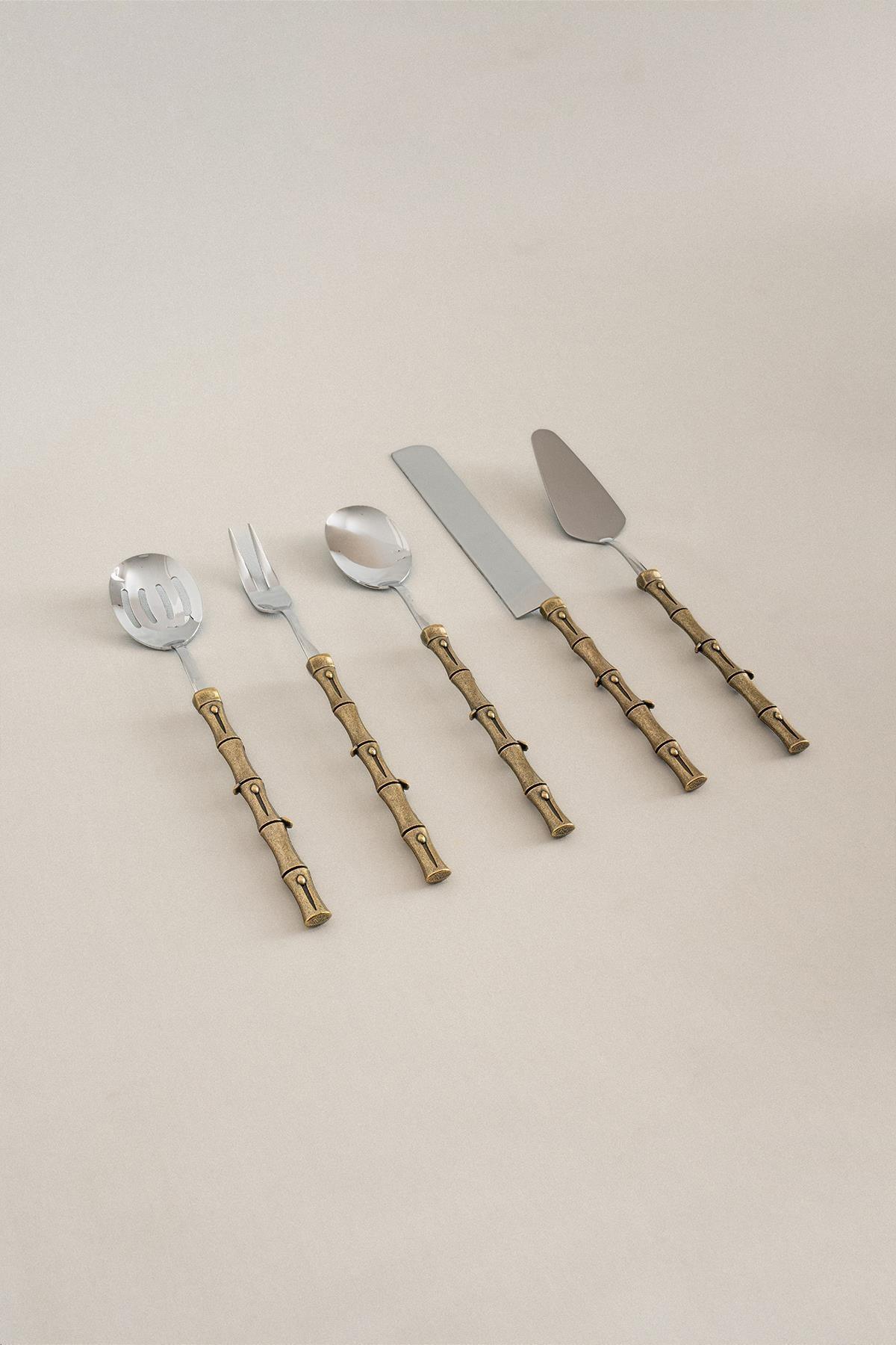 Bamboo Eskitme Servis Seti (5 Parça) - Nazik Home - Yuvama Değer!