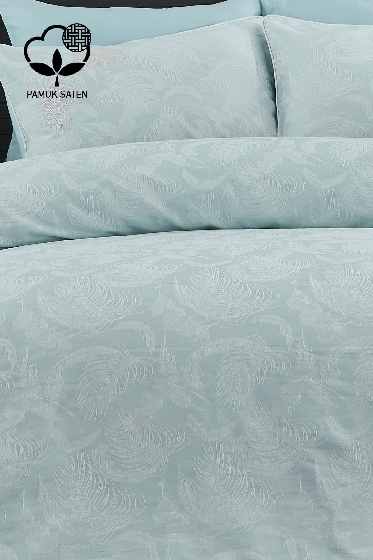 Belissa Nakışlı Organik Pamuk Çift Kişilik Nevresim Takımı - Nazik Home - Yuvama Değer!