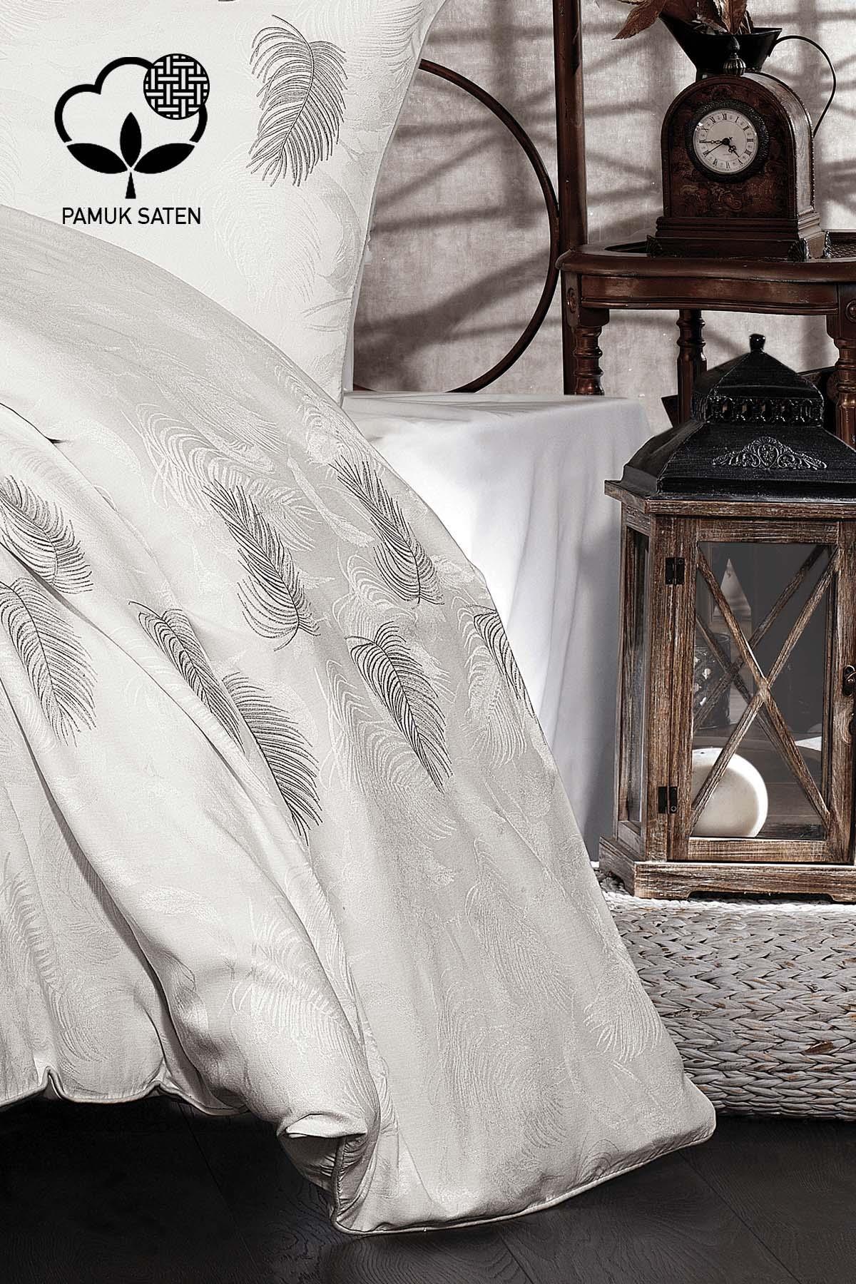 Belissa Nakışlı Organik Pamuk Çift Kişilik Nevresim Takımı - Nazik Home - Yuvama Değer!