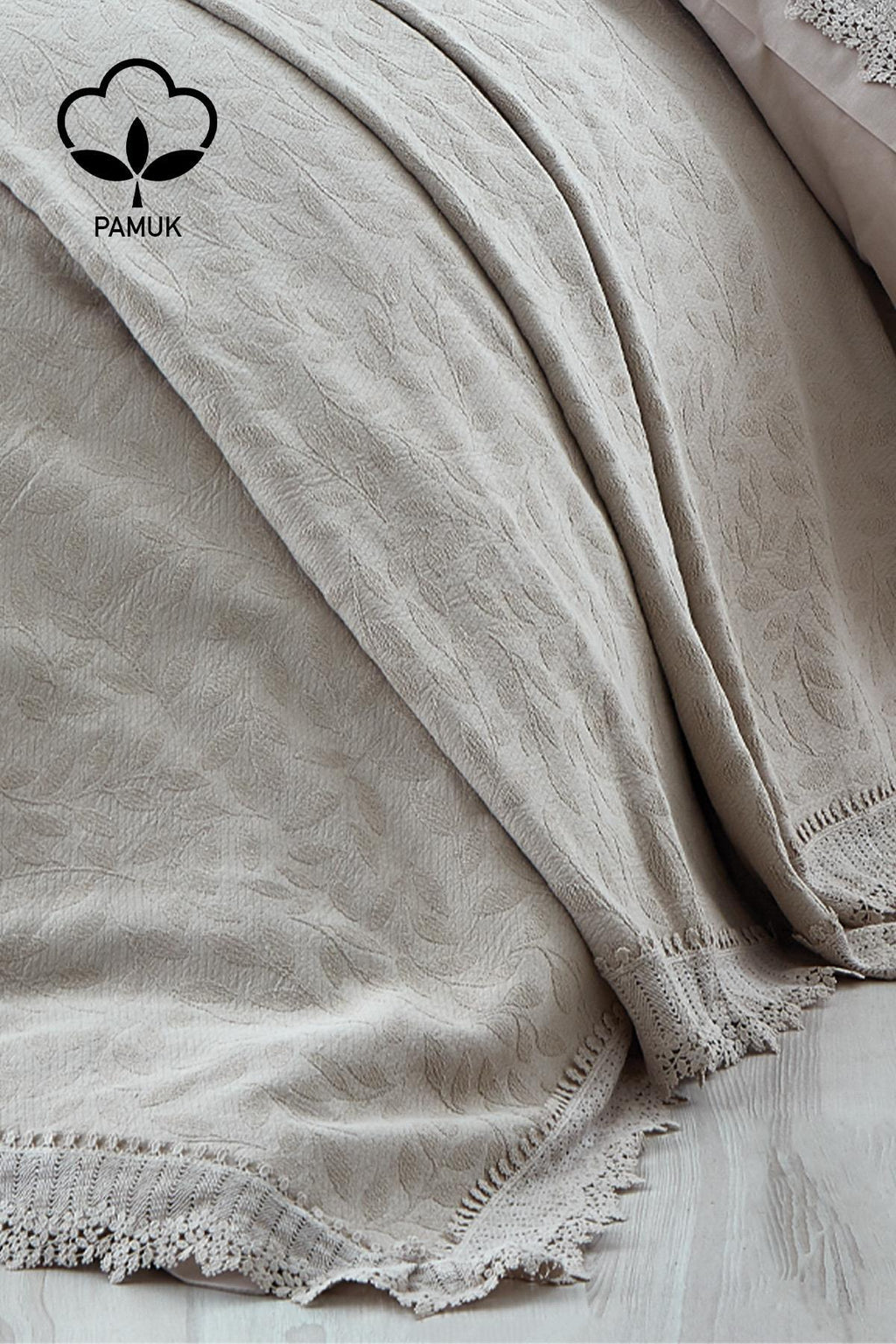 Cadiz Dantelli Çift Kişilik 7 Parça Nevresim + Pike Set - Nazik Home - Yuvama Değer!