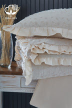 Celine İşlemeli Pamuk Saten King Size 6 Parça Nevresim Takımı - Nazik Home - Yuvama Değer!