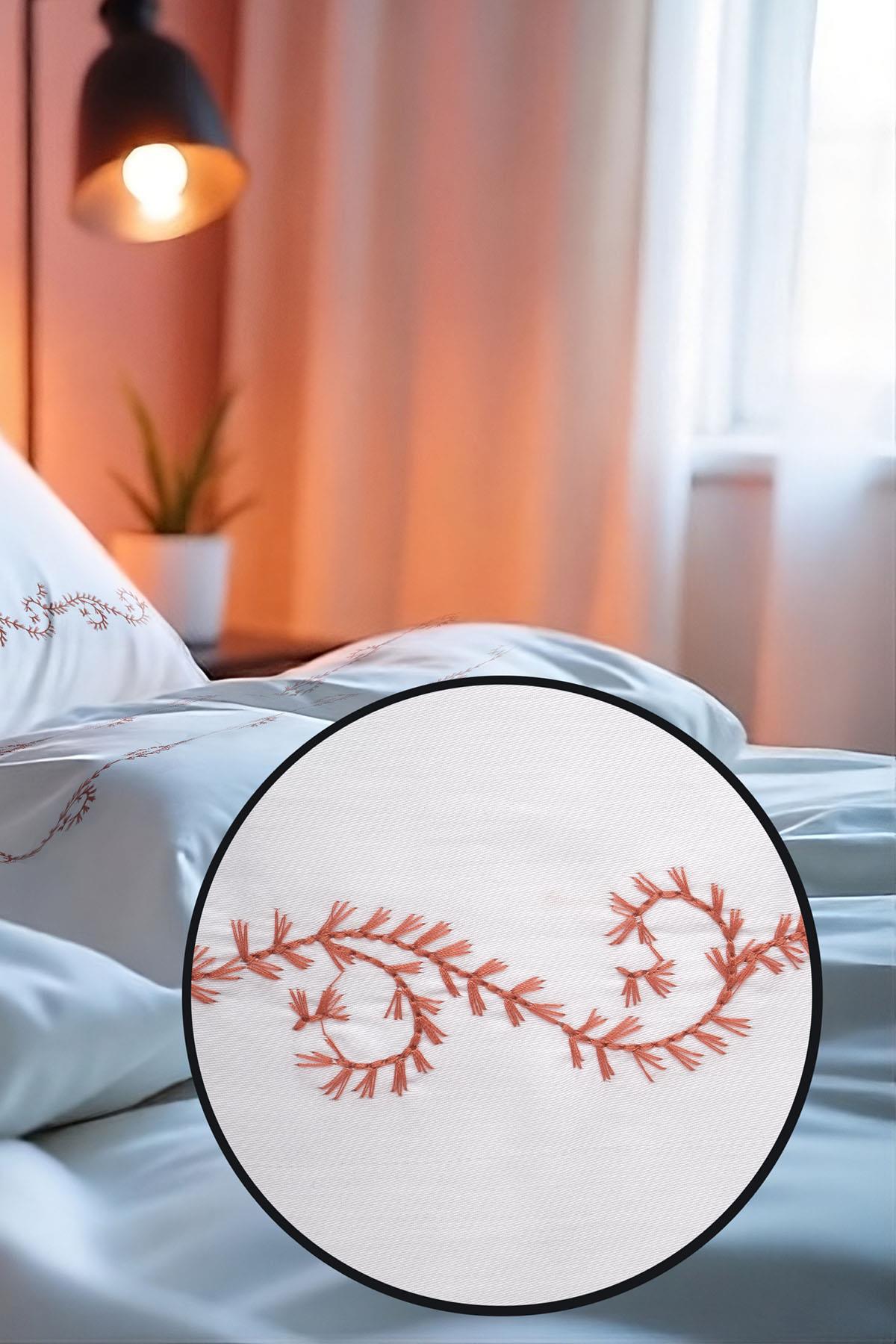 Çınar Desenli Pamuk Saten Çift Kişilik 6 Parça Nevresim Takımı - Nazik Home - Yuvama Değer!