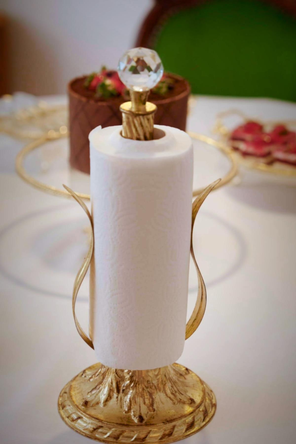 Crystal Altın Varak Detaylı Kağıt Havluluk - Nazik Home - Yuvama Değer!