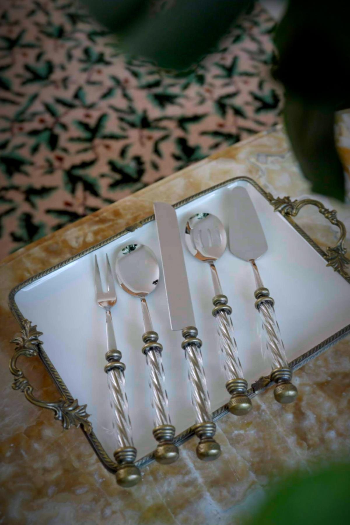 Crystal Eskitme Servis Seti (5 Parça) - Nazik Home - Yuvama Değer!