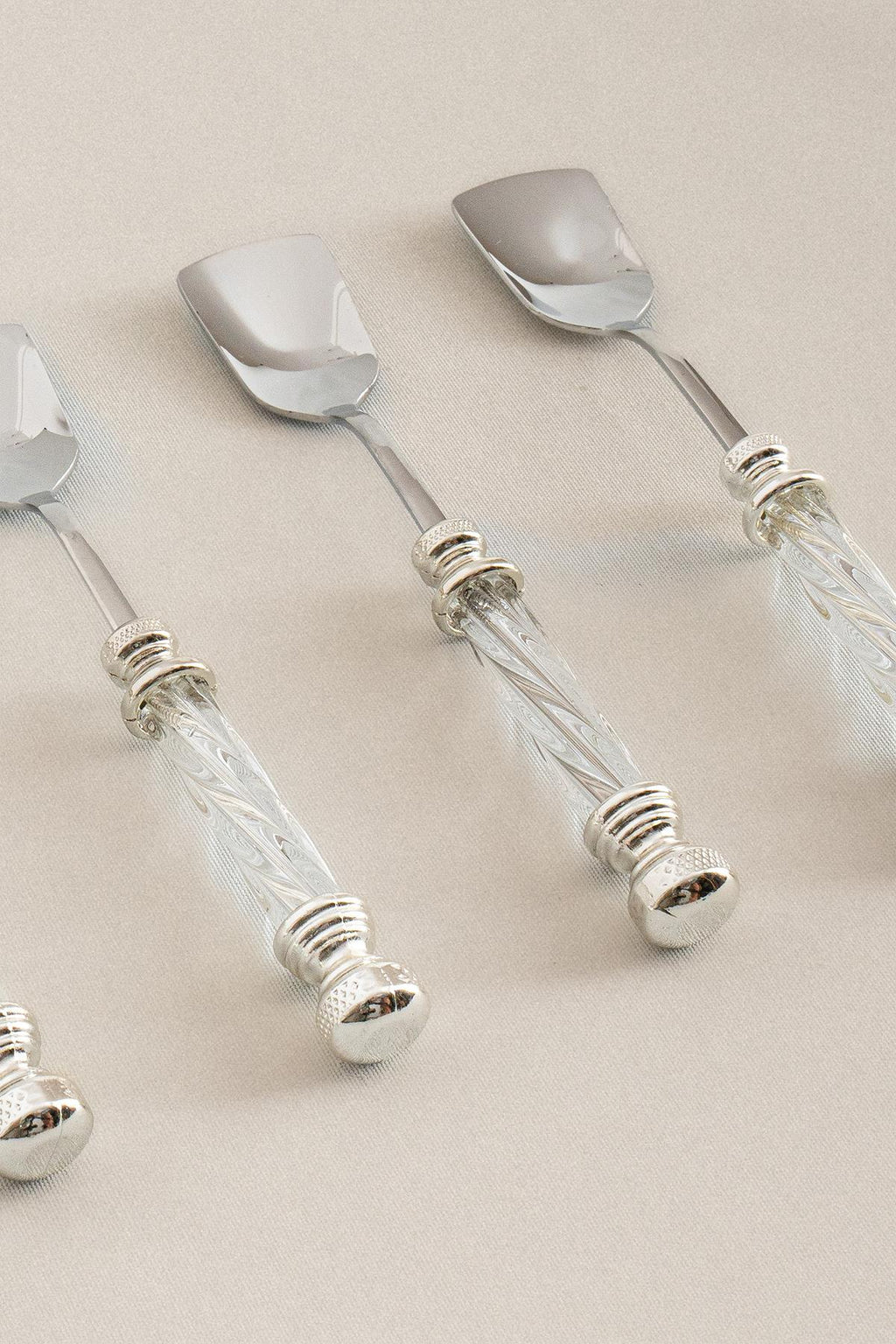 Crystal Gümüş Dondurma Kaşık Seti (6 Parça) - Nazik Home - Yuvama Değer!