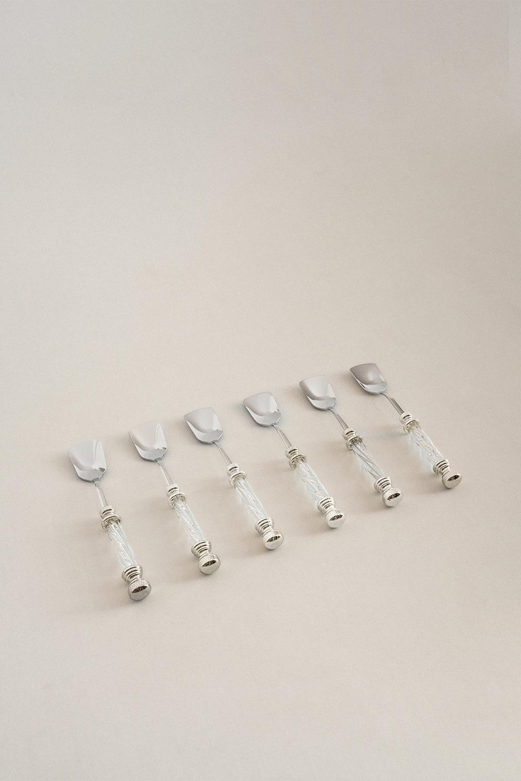 Crystal Gümüş Dondurma Kaşık Seti (6 Parça) - Nazik Home - Yuvama Değer!