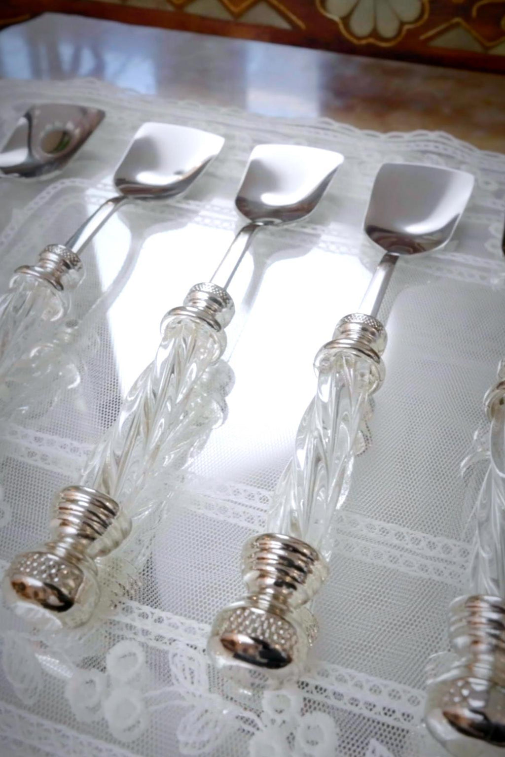 Crystal Gümüş Dondurma Kaşık Seti (6 Parça) - Nazik Home - Yuvama Değer!
