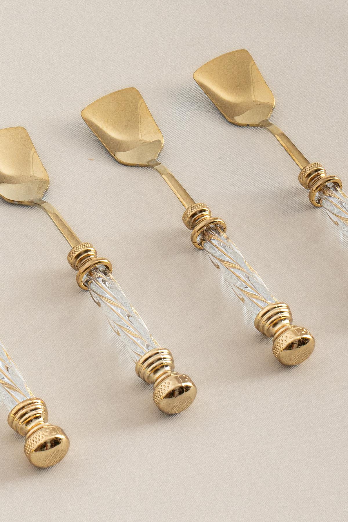 Crystal Titanyum Dondurma Kaşık Seti (6 Parça) - Nazik Home - Yuvama Değer!