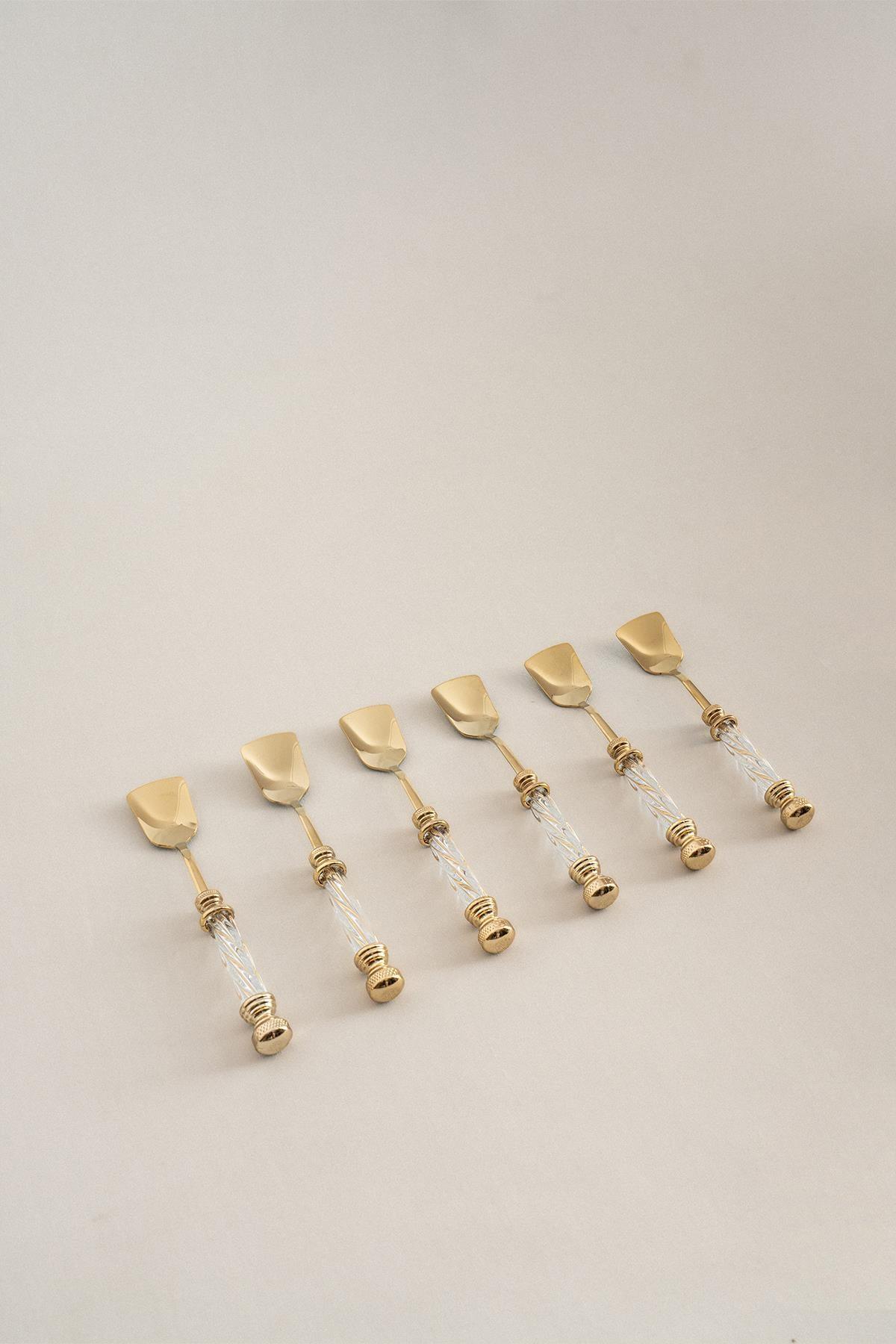 Crystal Titanyum Dondurma Kaşık Seti (6 Parça) - Nazik Home - Yuvama Değer!