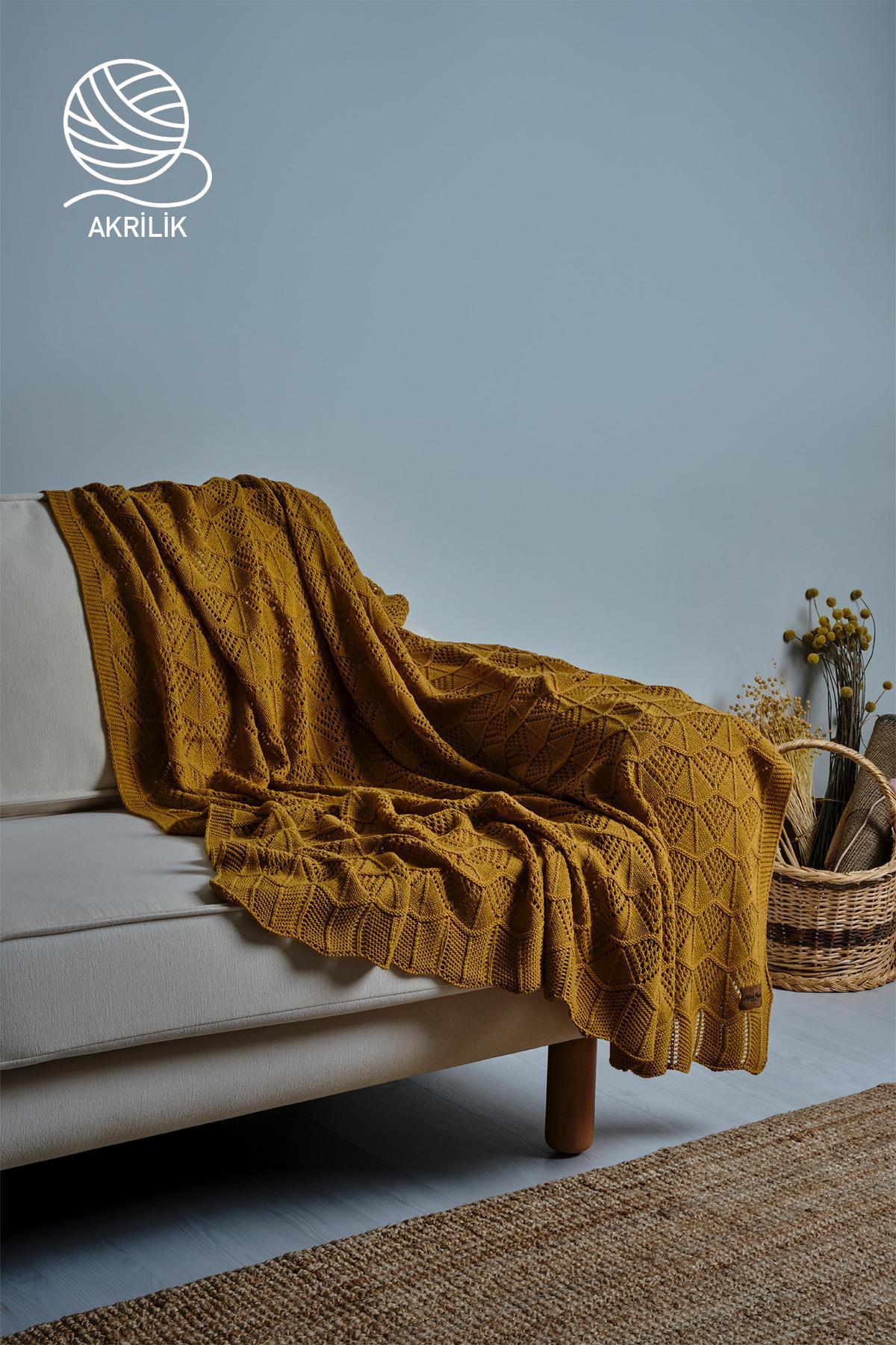 Derin Örgü TV Battaniyesi (130 x 150 cm) - Nazik Home - Yuvama Değer!