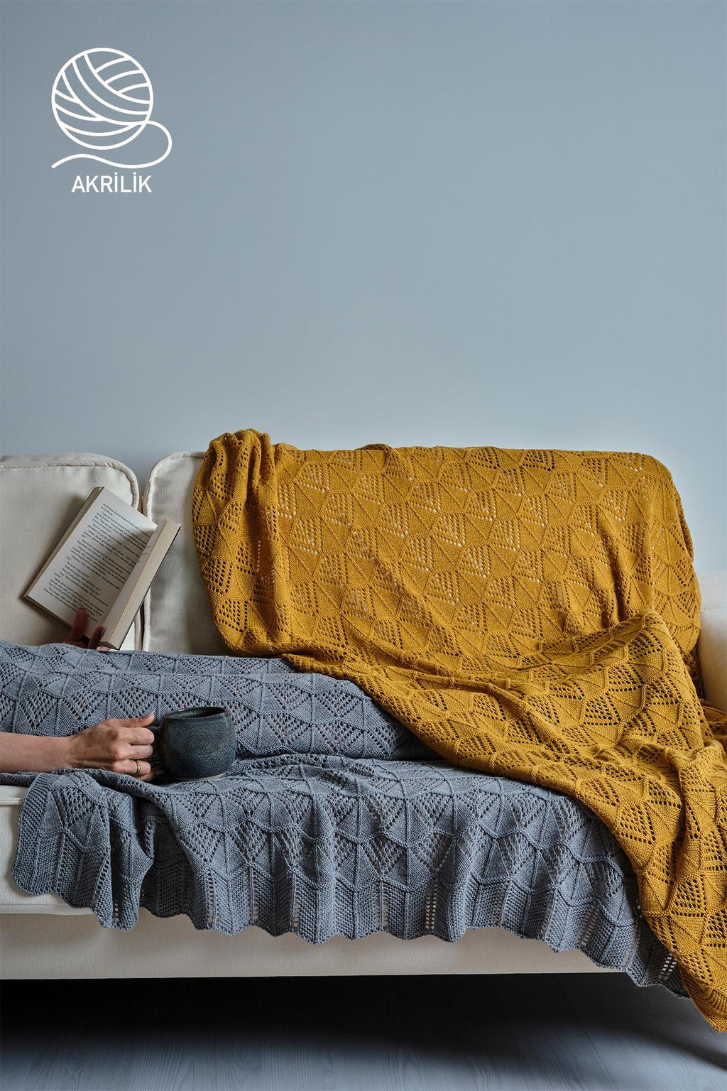 Derin Örgü TV Battaniyesi (130 x 150 cm) - Nazik Home - Yuvama Değer!