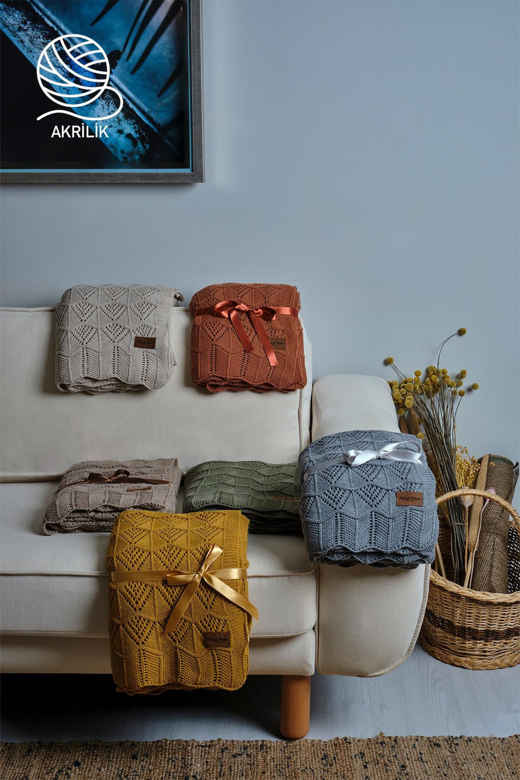 Derin Örgü TV Battaniyesi (130 x 150 cm) - Nazik Home - Yuvama Değer!
