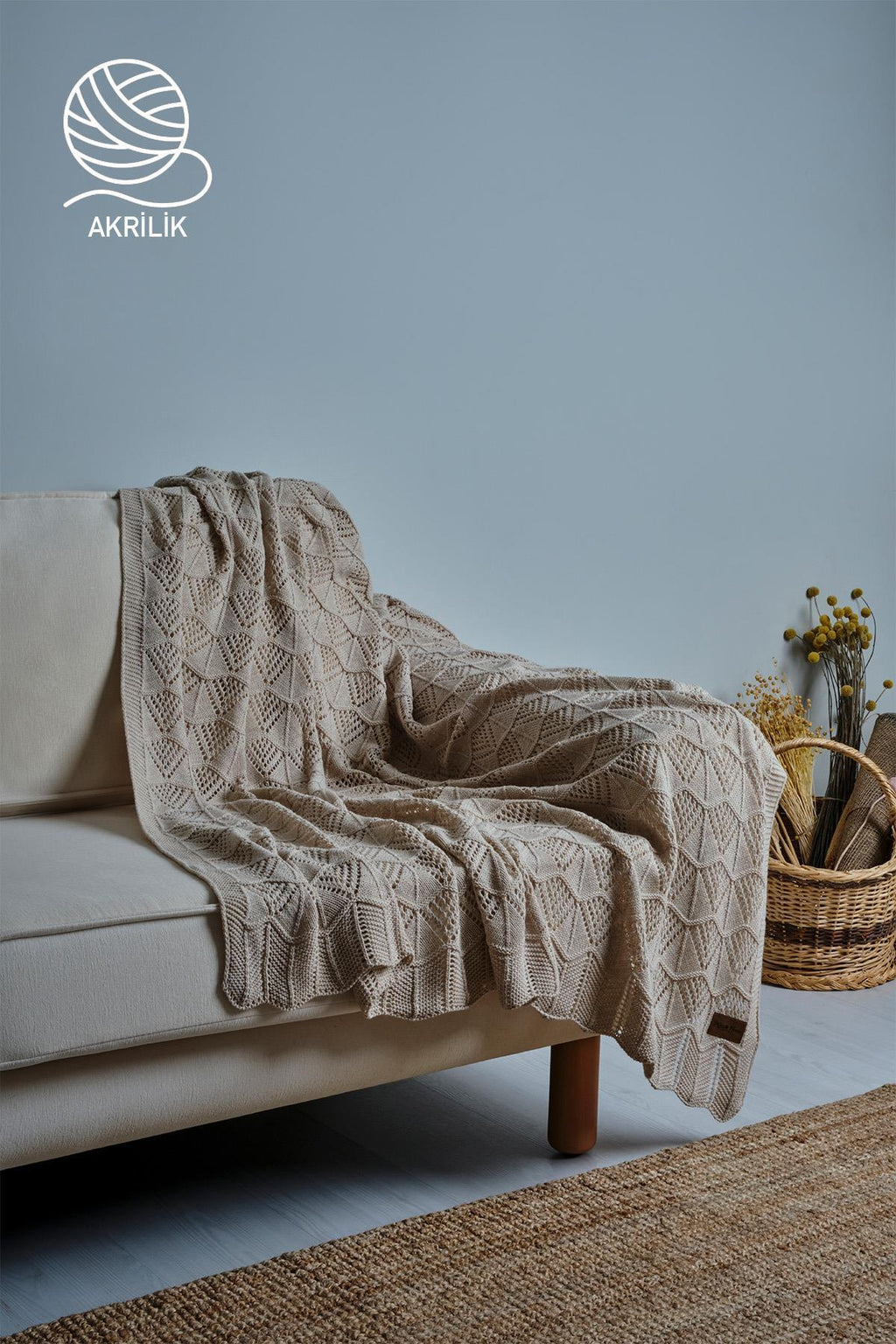 Derin Örgü TV Battaniyesi (130 x 150 cm) - Nazik Home - Yuvama Değer!