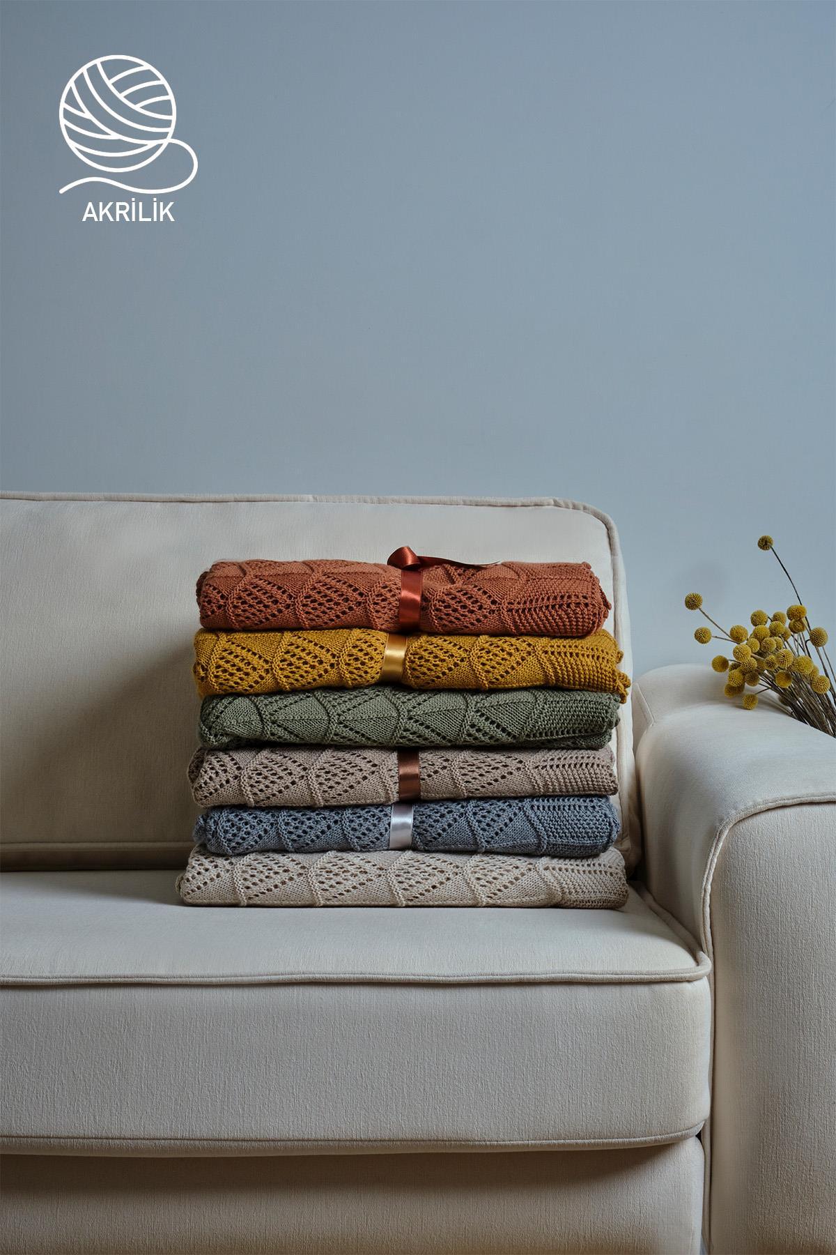 Derin Örgü TV Battaniyesi (130 x 150 cm) - Nazik Home - Yuvama Değer!