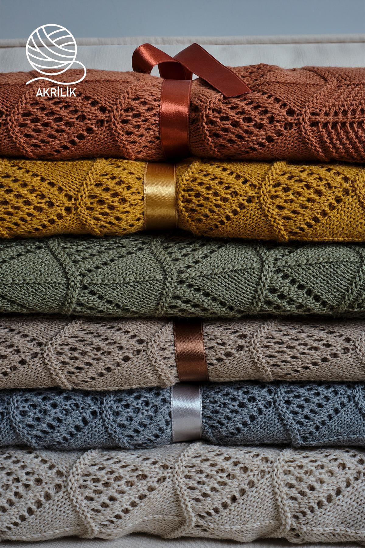 Derin Örgü TV Battaniyesi (130 x 150 cm) - Nazik Home - Yuvama Değer!