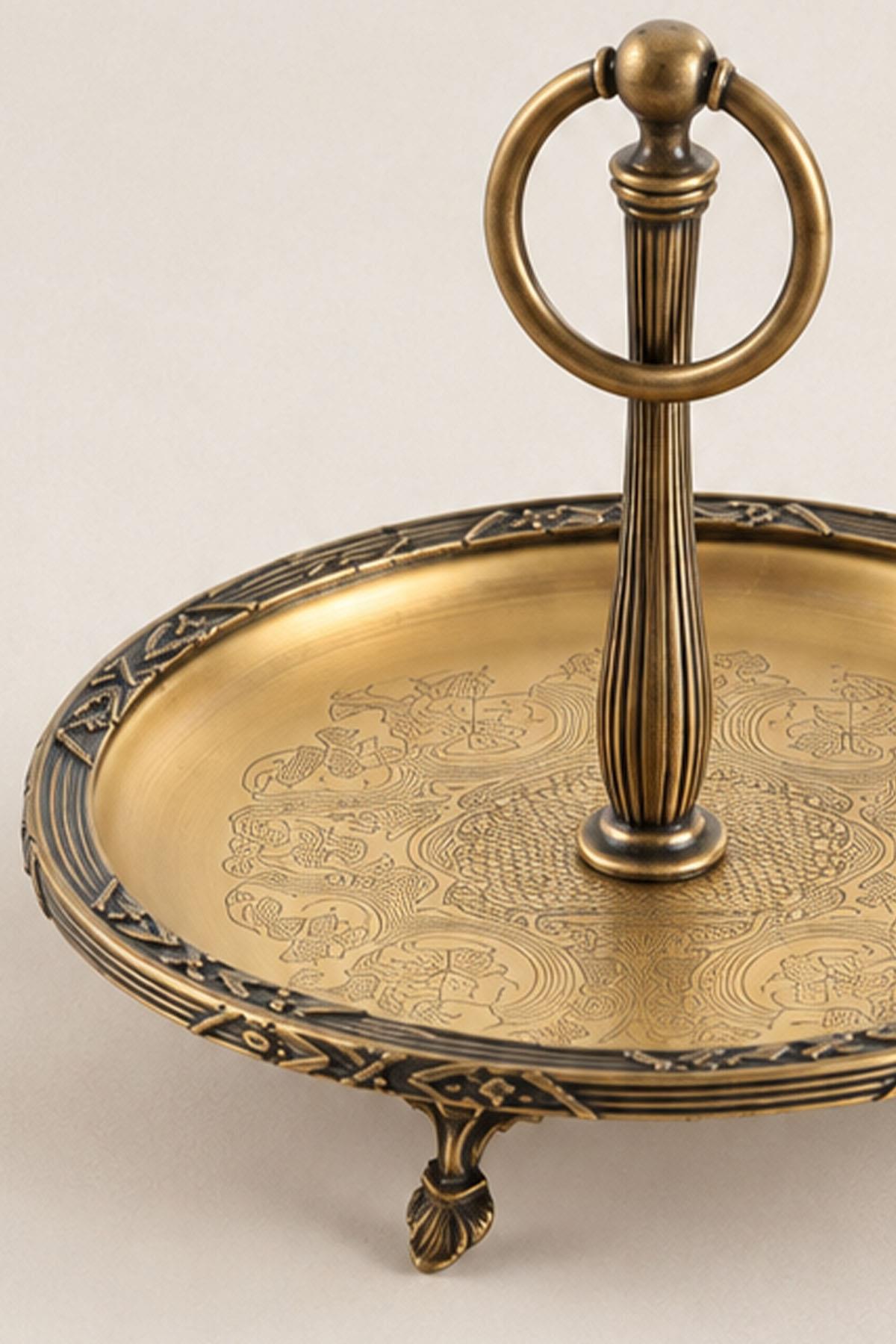 Kessa Eskitme Detaylı Kulplu Sunumluk (19 cm)
