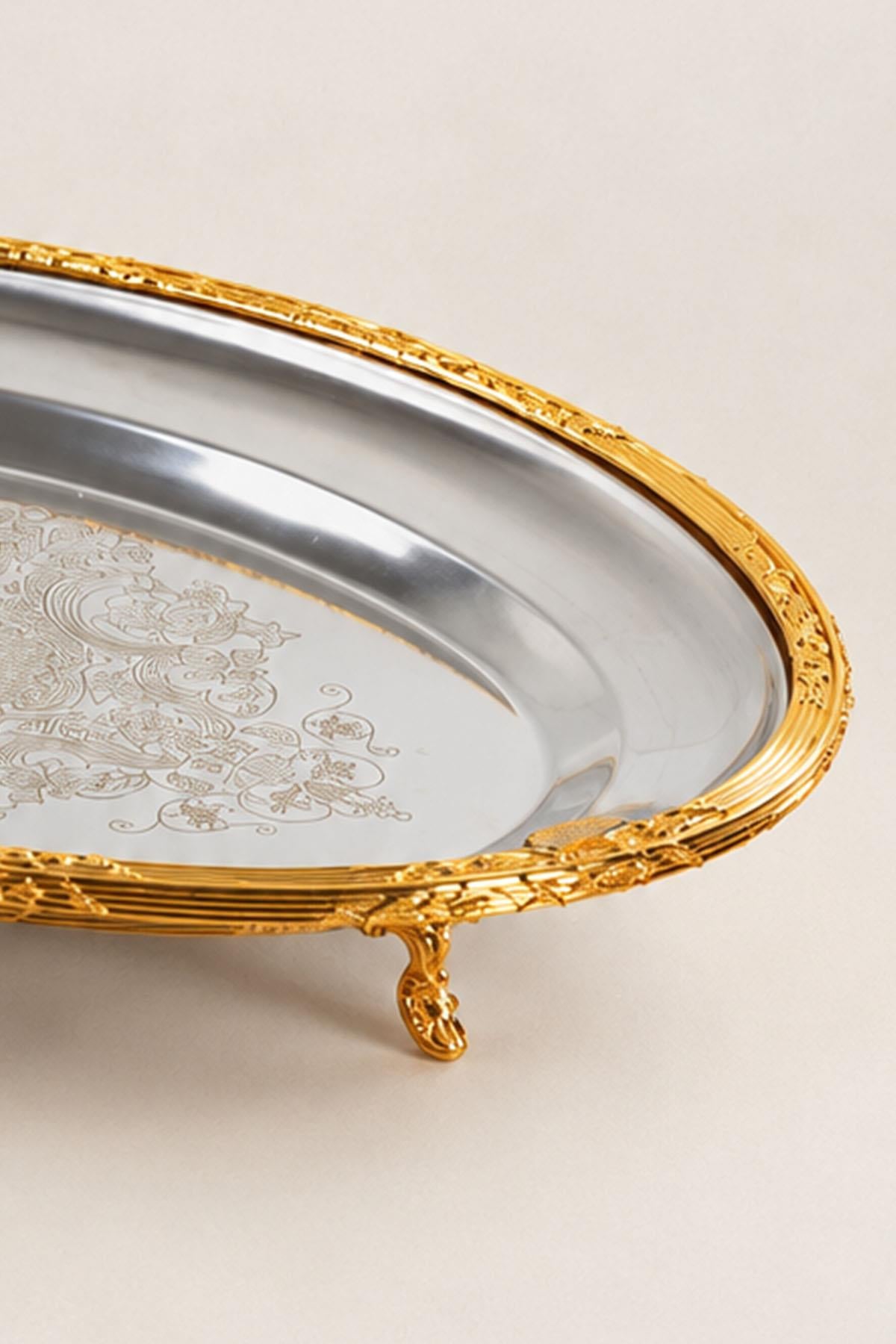 Kessa Altın Detaylı Oval Sunumluk (38 cm)