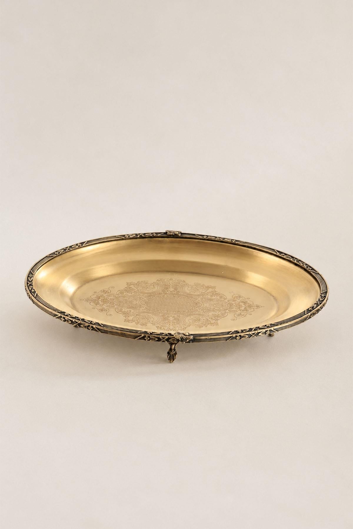 Kessa Eskitme Detaylı Oval Sunumluk (38 cm)