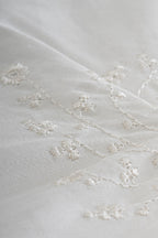 Elegant Burgu Çiçek Nakışlı Pamuk Saten Çift Kişilik 6 Parça Nevresim Takımı