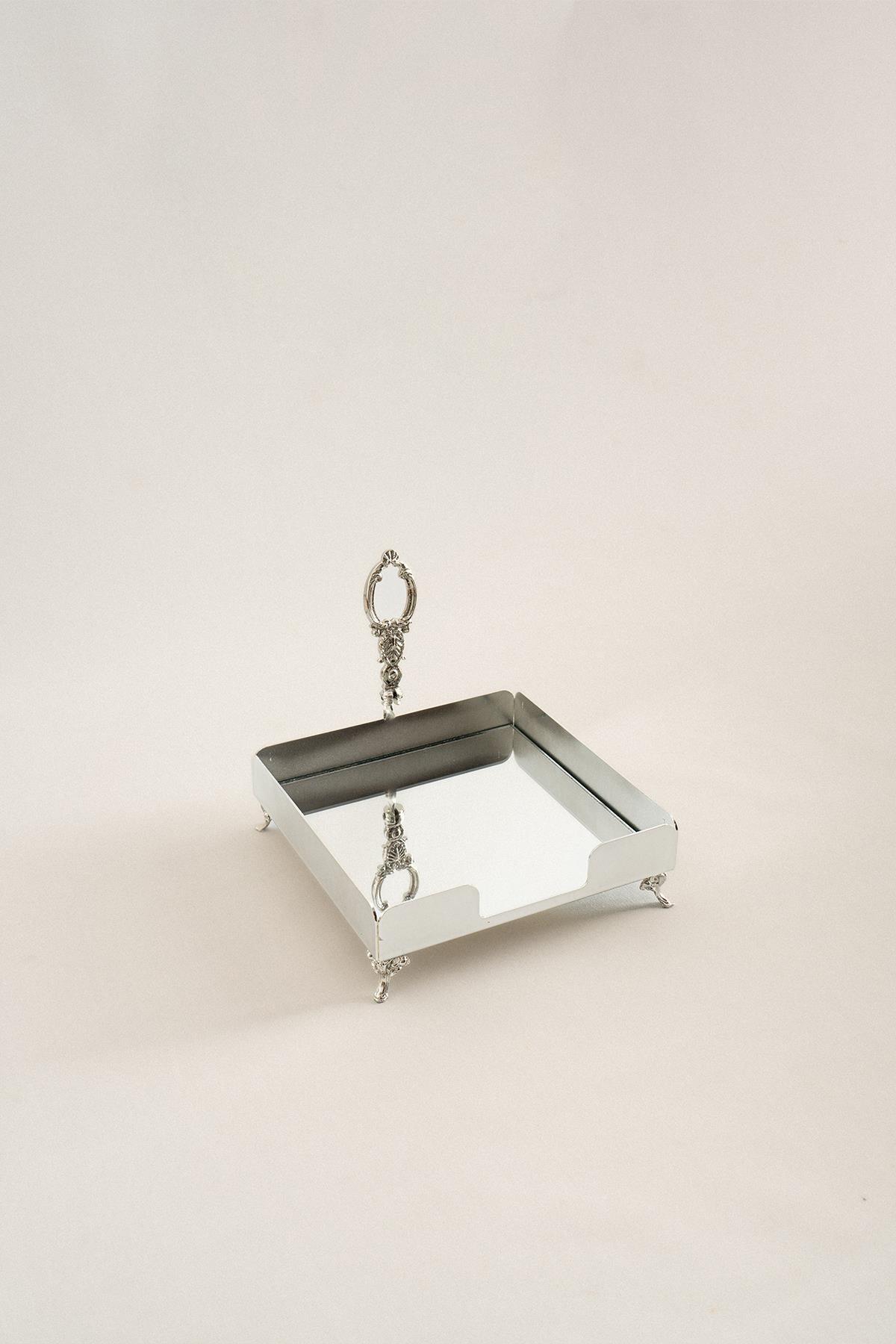 Elite Gümüş Detaylı Kare Peçetelik - Nazik Home - Yuvama Değer!