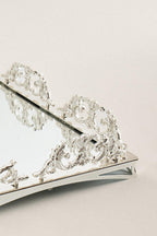 Elite Taç İşlemeli Dikdörtgen Gümüş Büyük Tepsi (46 x 32 cm) - Nazik Home - Yuvama Değer!