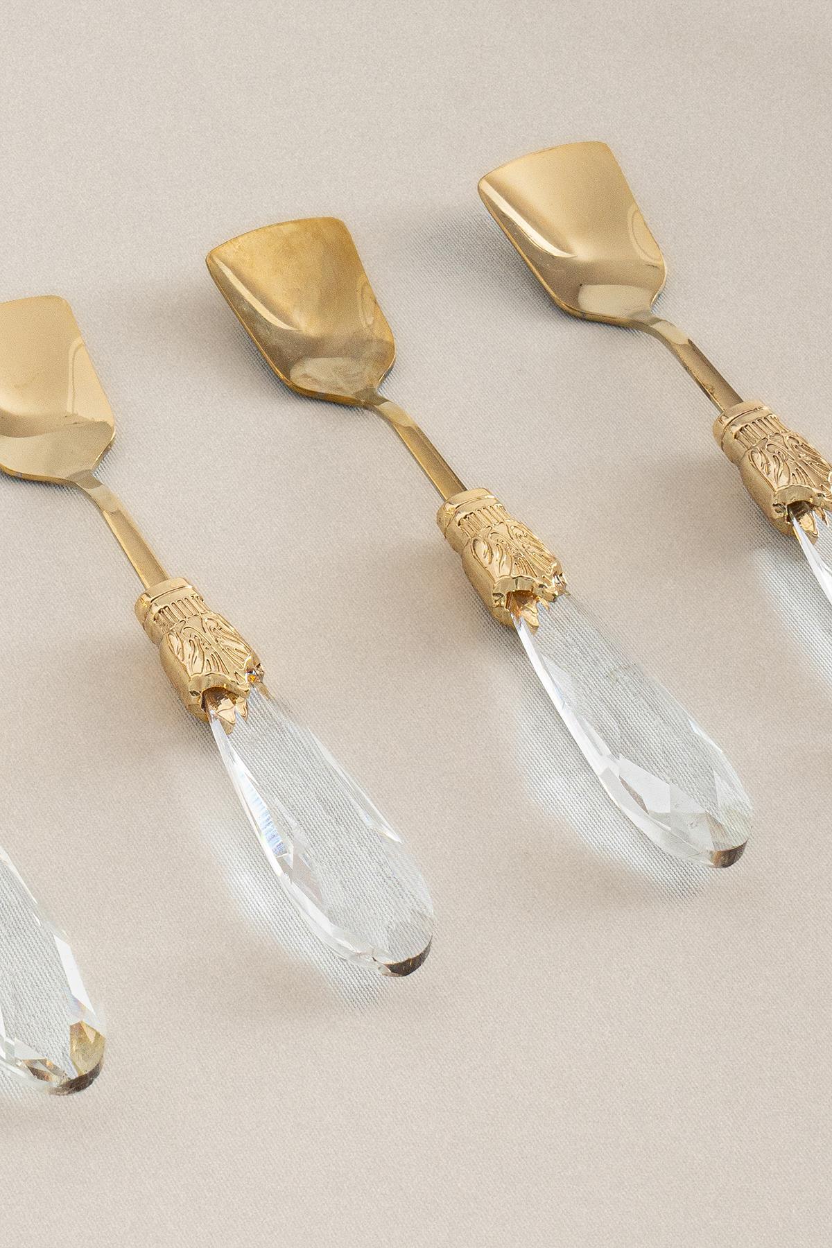 Elmas Titanyum Dondurma Kaşık Seti (6 Parça) - Nazik Home - Yuvama Değer!