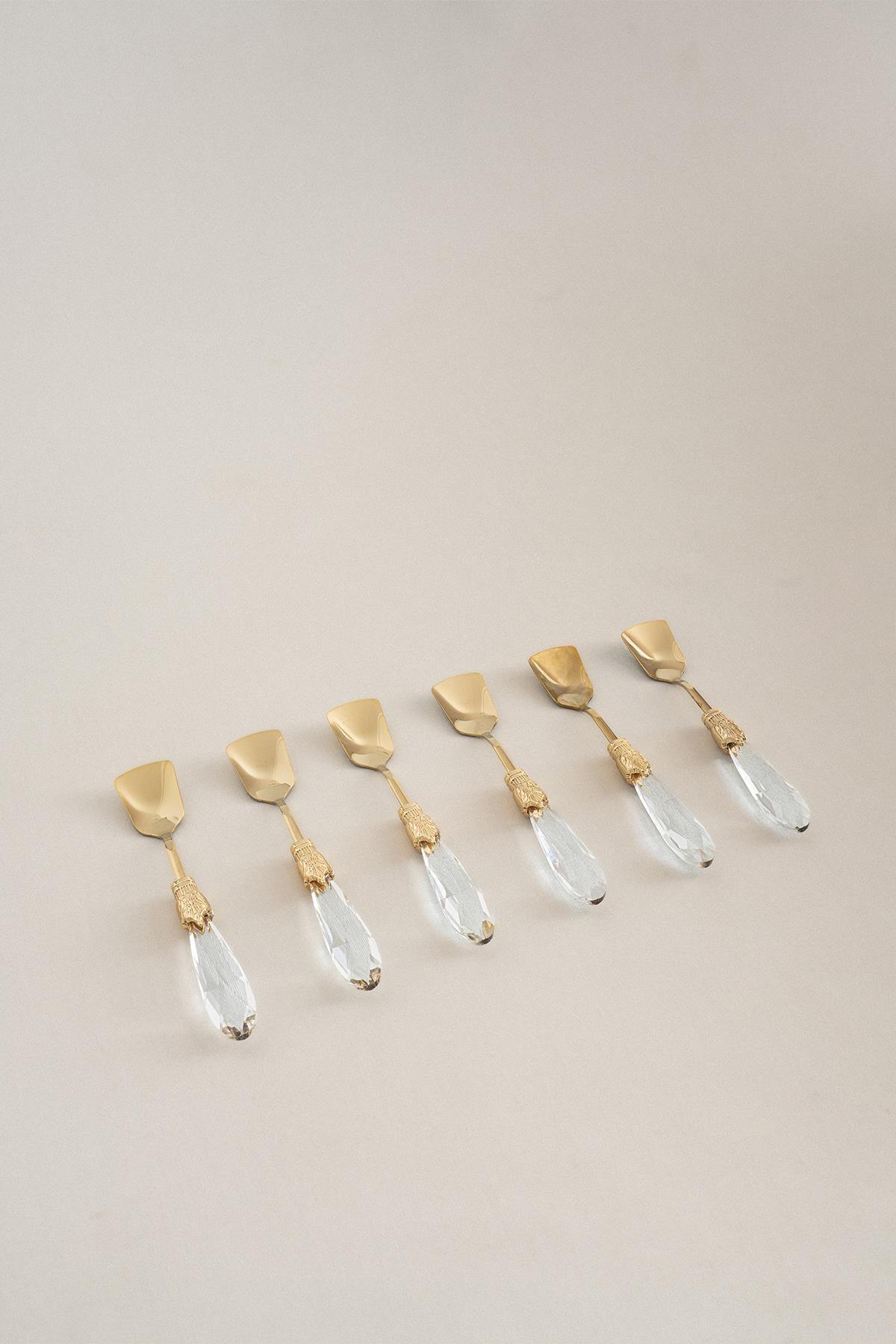 Elmas Titanyum Dondurma Kaşık Seti (6 Parça) - Nazik Home - Yuvama Değer!