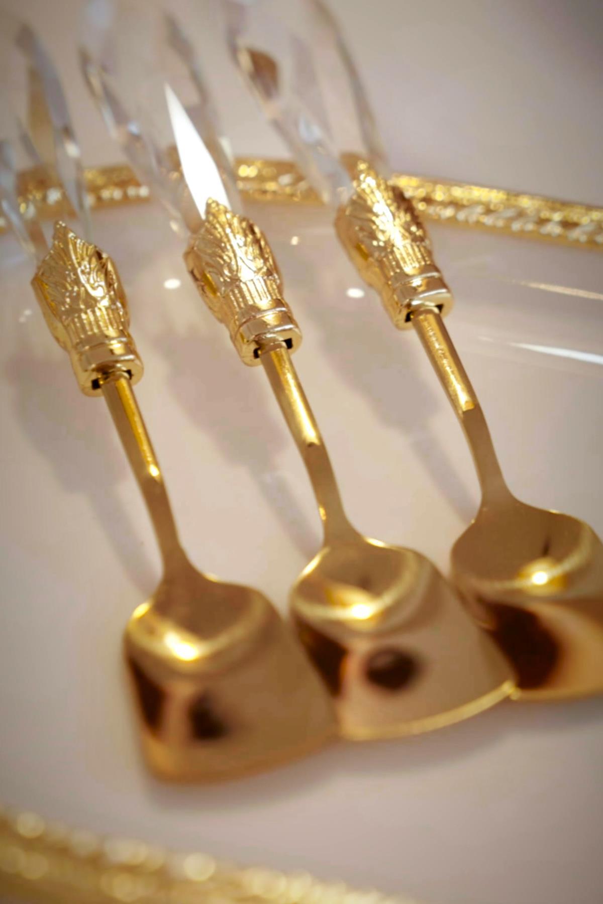 Elmas Titanyum Dondurma Kaşık Seti (6 Parça) - Nazik Home - Yuvama Değer!