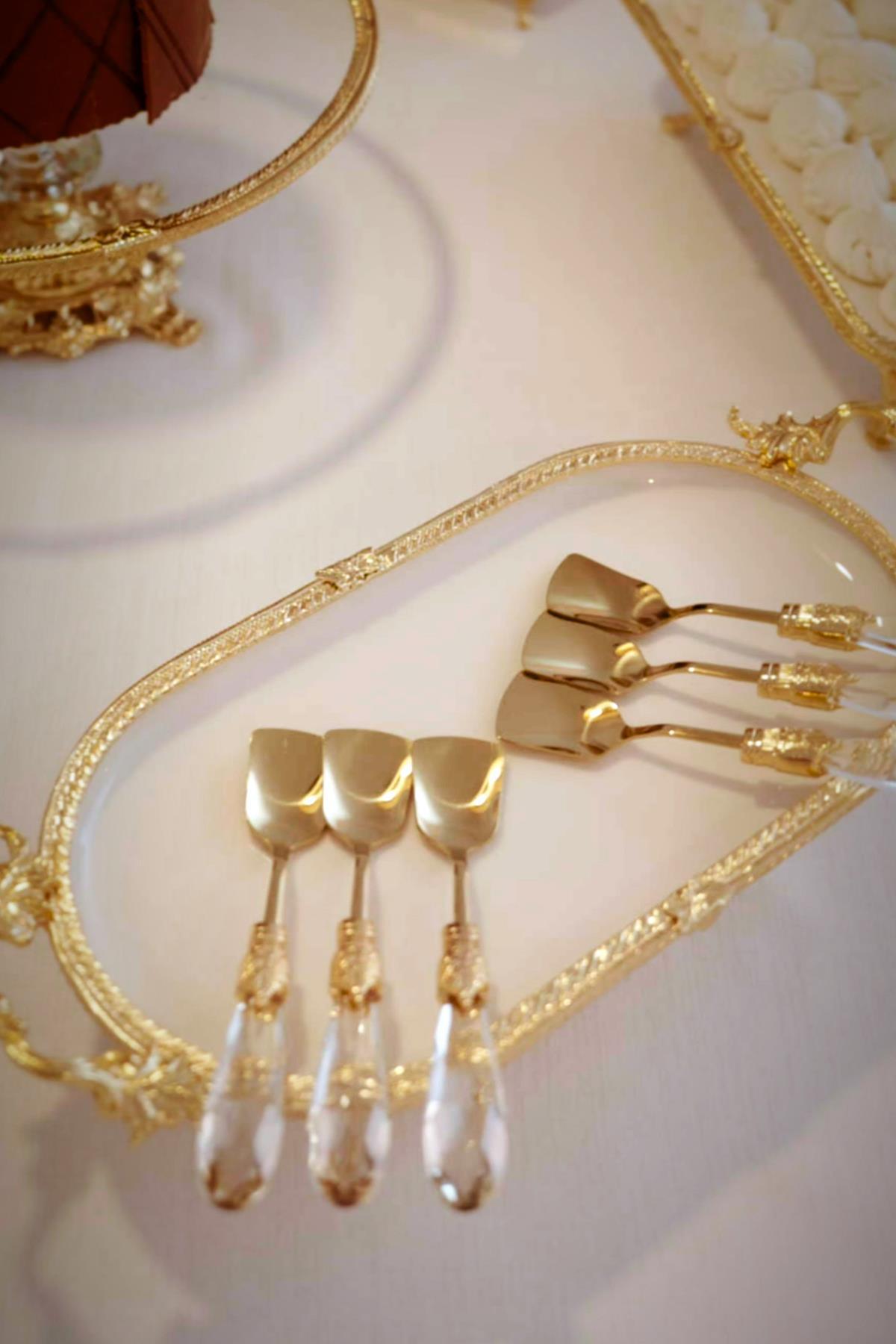 Elmas Titanyum Dondurma Kaşık Seti (6 Parça) - Nazik Home - Yuvama Değer!