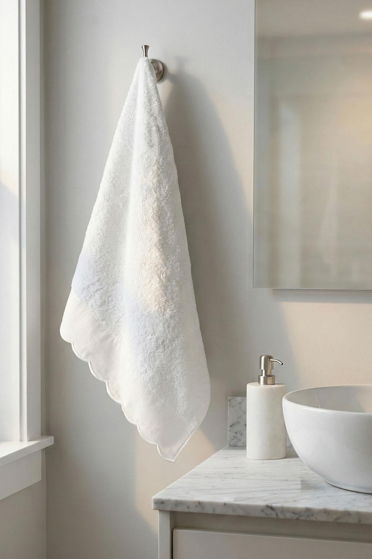 Elora Çizgi Nakışlı Banyo Havlusu (90 x 150 cm)