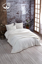 Emma Dantelli Çift Kişilik 7 Parça Nevresim + Pike Set - Nazik Home - Yuvama Değer!