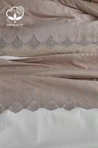 Emma Dantelli Çift Kişilik 7 Parça Nevresim + Pike Set - Nazik Home - Yuvama Değer!