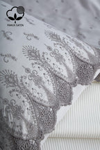 Emma Dantelli Çift Kişilik 7 Parça Nevresim + Pike Set - Nazik Home - Yuvama Değer!