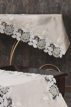 Floransa Dantelli Leke Tutmaz 5 Parça Salon Örtü Takımı