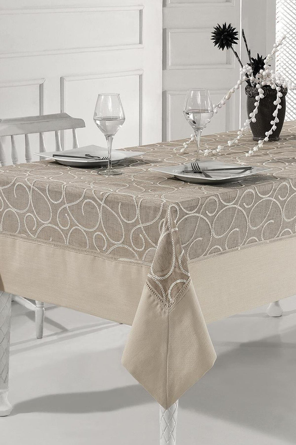 Glory Leke Tutmaz Dertsiz Masa Örtüsü (160 x 260 cm) - Nazik Home - Yuvama Değer!
