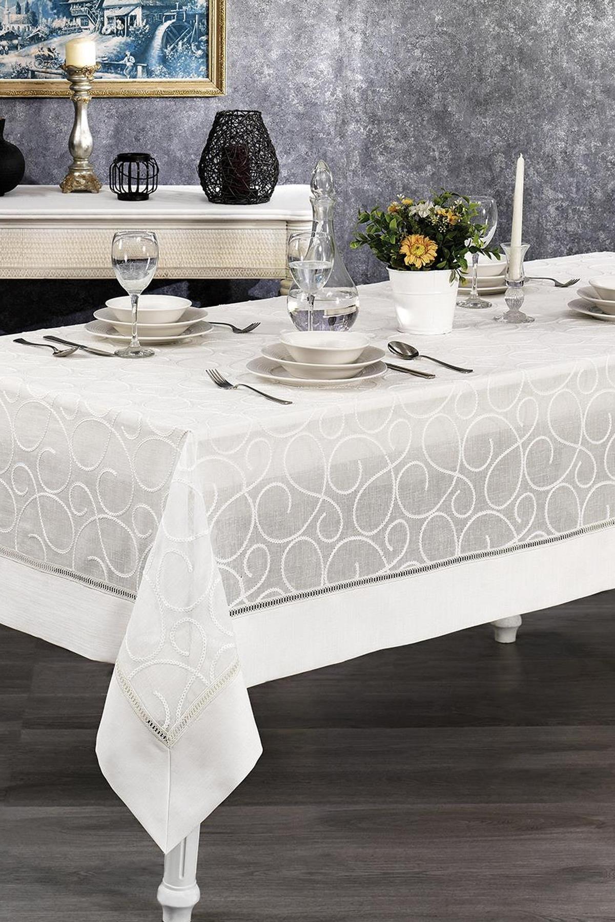 Glory Leke Tutmaz Dertsiz Masa Örtüsü (160 x 260 cm) - Nazik Home - Yuvama Değer!