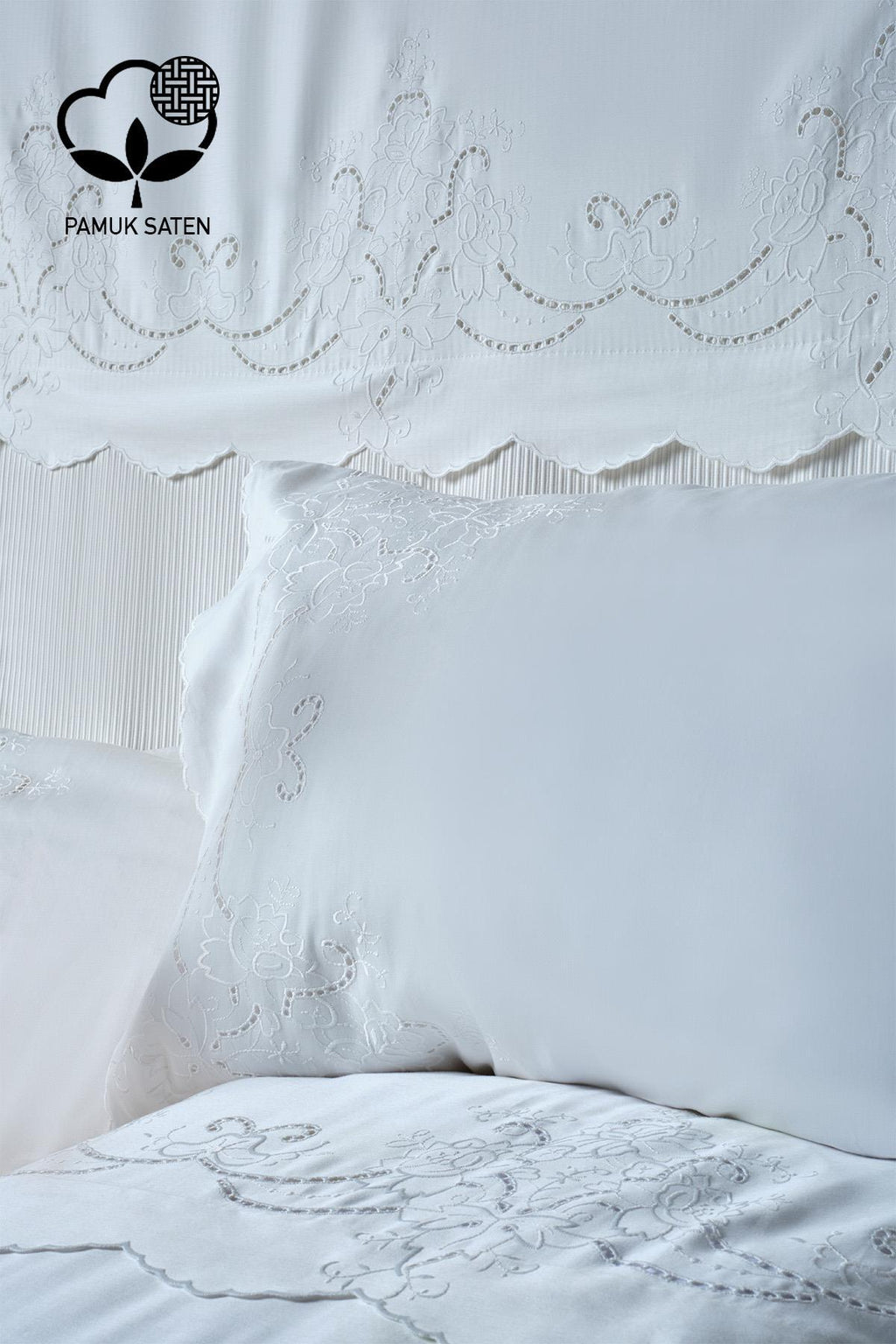 Hanedan İşlemeli Çift Kişilik 7 Parça Nevresim + Pike Set - Nazik Home - Yuvama Değer!